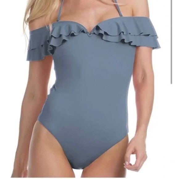 Becca Color Splash Off-The-Shoulder Swimsuit - Picture 3 of 11